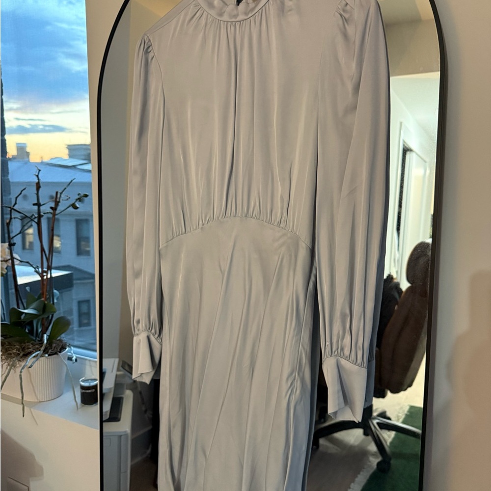 TVF for DVF Persimmon Light Blue Satin Mini Dress Size 6
